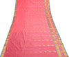 Indian Pink Sari Banarasi Art Cotton Saree with Blouse Intricate Gold Zari Woven