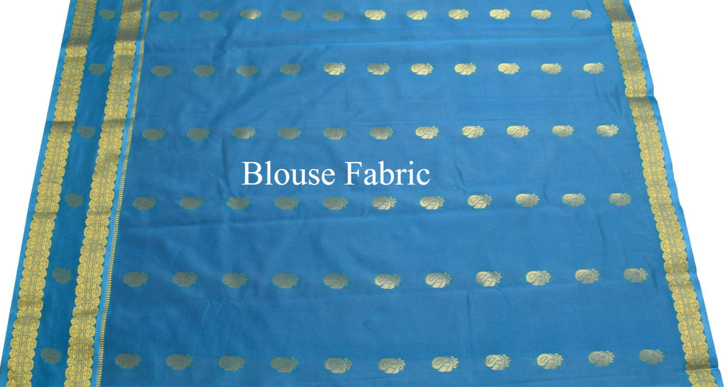 Indian Pink Sari Banarasi Art Cotton Saree with Blouse Intricate Gold Zari Woven