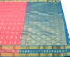 Indian Pink Sari Banarasi Art Cotton Saree with Blouse Intricate Gold Zari Woven