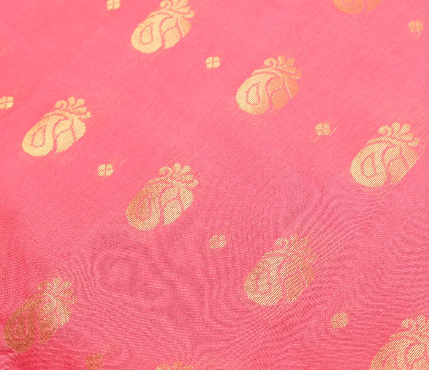Indian Pink Sari Banarasi Art Cotton Saree with Blouse Intricate Gold Zari Woven