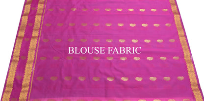 Indian Aqua Green Banarasi Sari Art Cotton Saree Blouse Fabric Gold Zari Woven