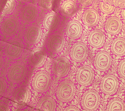 Indian Aqua Green Banarasi Sari Art Cotton Saree Blouse Fabric Gold Zari Woven