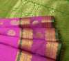 Indian Purple Sari Banarasi Art Cotton Saree with Green Blouse Gold Zari Weaving
