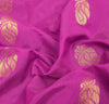 Indian Purple Sari Banarasi Art Cotton Saree with Green Blouse Gold Zari Weaving