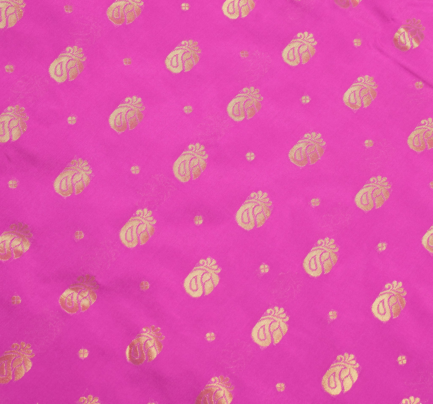 Indian Purple Sari Banarasi Art Cotton Saree with Green Blouse Gold Zari Weaving