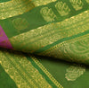 Indian Purple Sari Banarasi Art Cotton Saree with Green Blouse Gold Zari Weaving