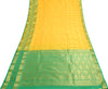 Indian Yellow Banarasi Sari Art Cotton Saree with Blouse Fabric Gold Zari Woven
