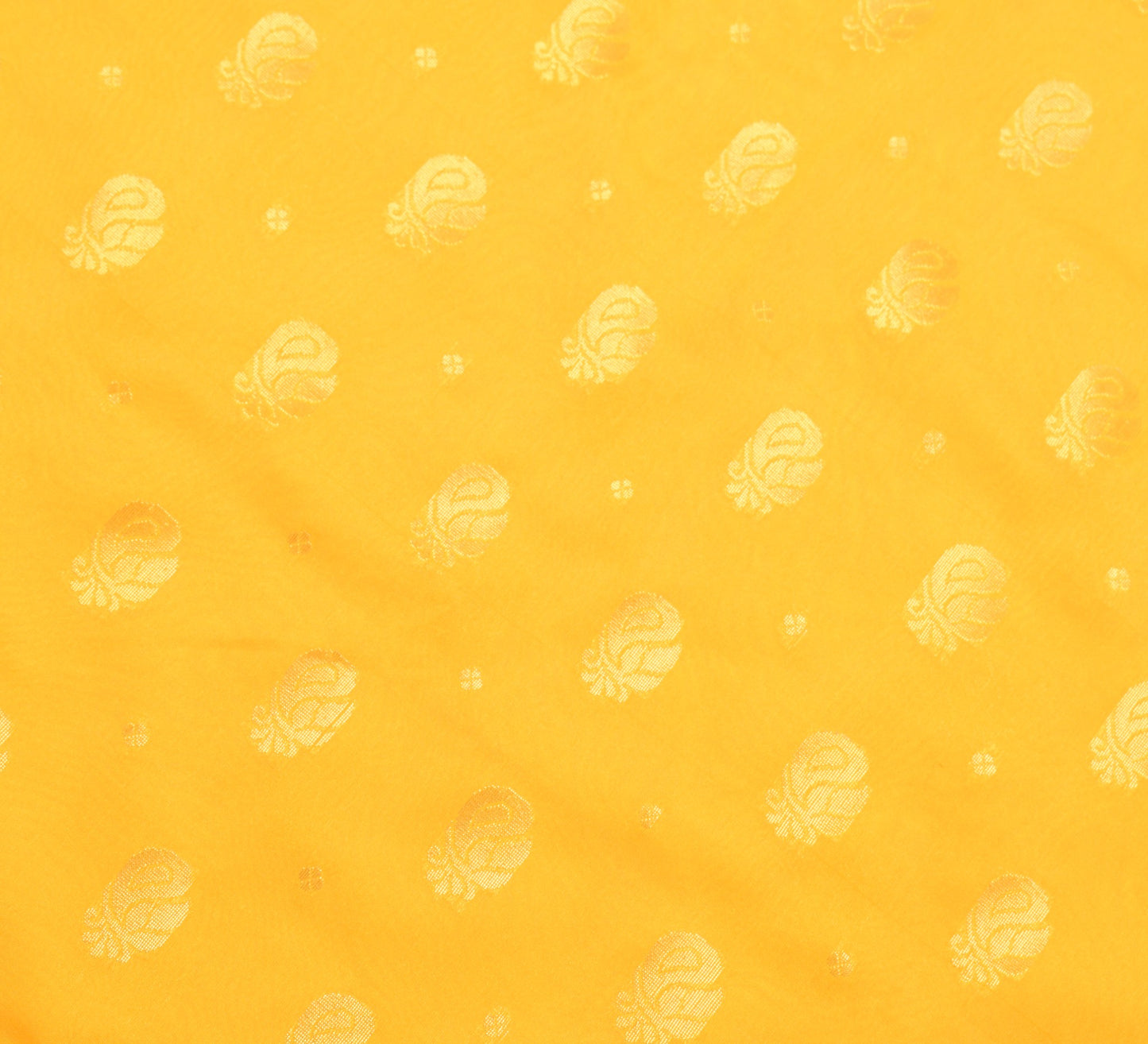 Indian Yellow Banarasi Sari Art Cotton Saree with Blouse Fabric Gold Zari Woven