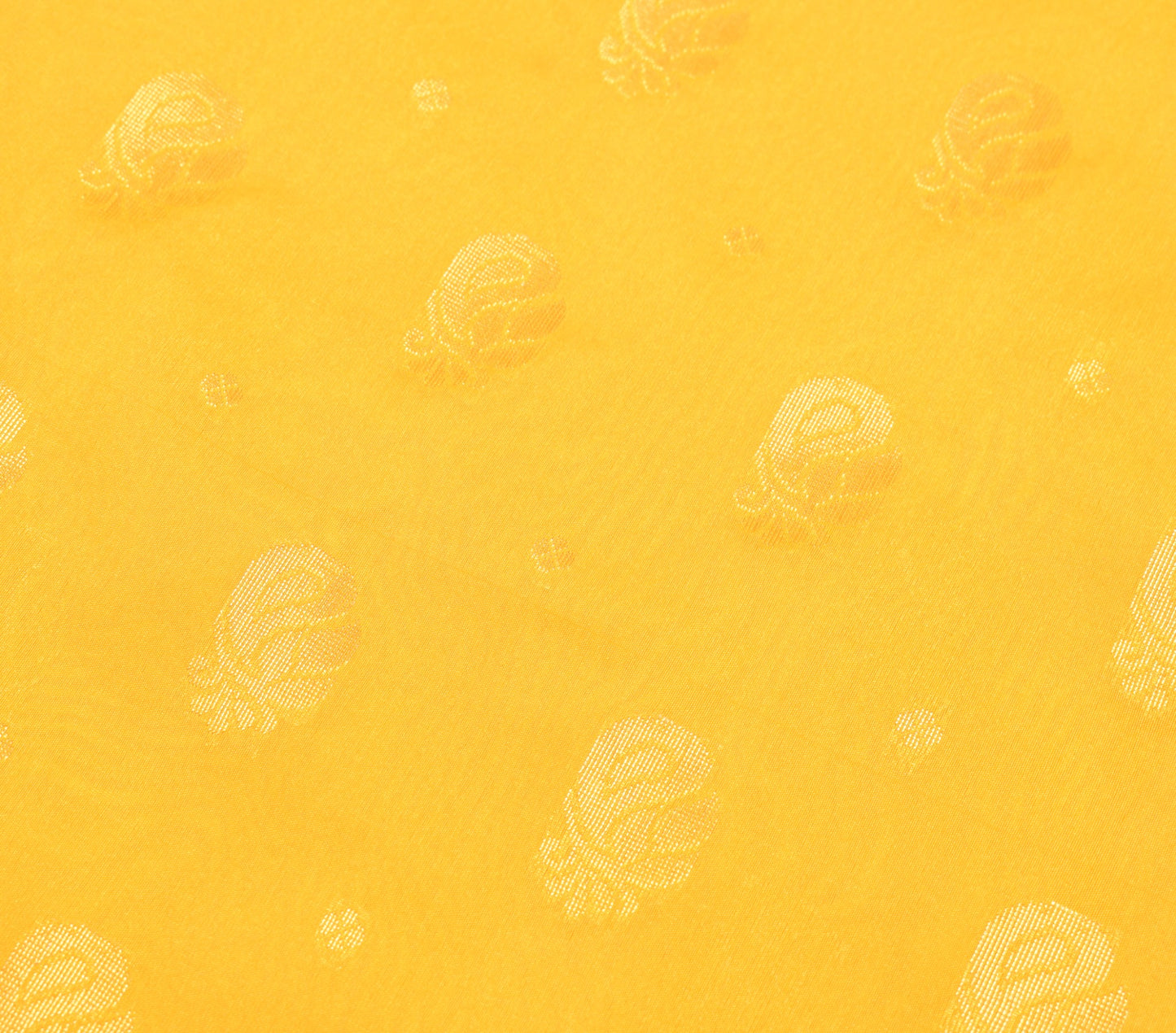 Indian Yellow Banarasi Sari Art Cotton Saree with Blouse Fabric Gold Zari Woven