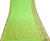 Indian Green Purple Sari Banarasi Art Cotton Saree with Blouse Gold Zari Woven