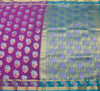Purple Zari Woven Banarasi Saree Cotton Art Party Wear Sari with Blouse Fabric