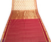 Cream Zari Woven Banarasi Saree Cotton Art Party Wear Sari with Blouse Fabric