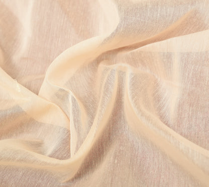 Cream Zari Woven Banarasi Saree Cotton Art Party Wear Sari with Blouse Fabric