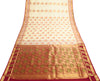 Cream Zari Woven Banarasi Saree Cotton Art Party Wear Sari with Blouse Fabric