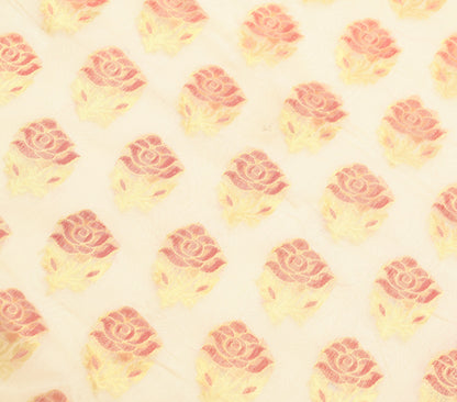 Cream Zari Woven Banarasi Saree Cotton Art Party Wear Sari with Blouse Fabric