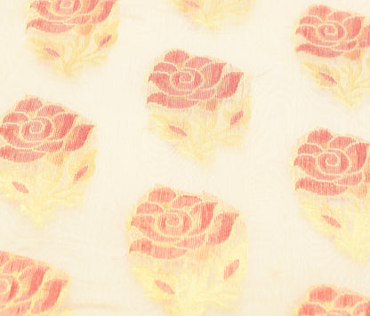 Cream Zari Woven Banarasi Saree Cotton Art Party Wear Sari with Blouse Fabric