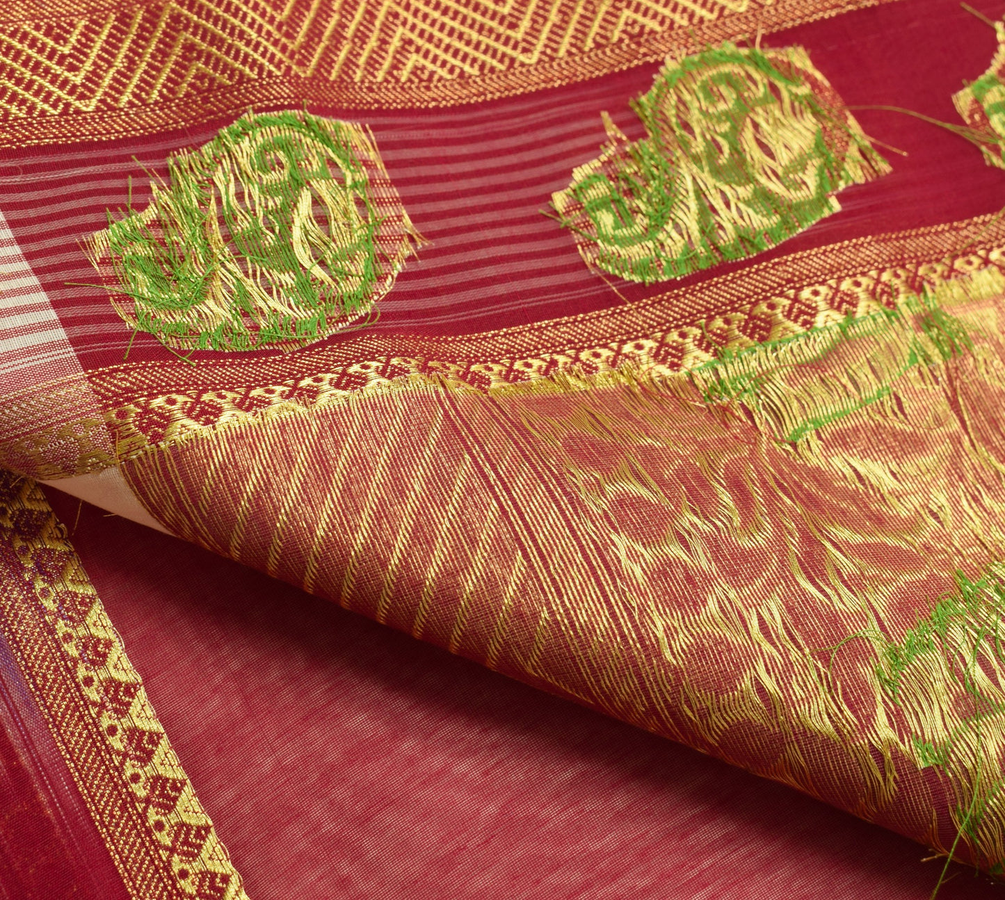 Cream Zari Woven Banarasi Saree Cotton Art Party Wear Sari with Blouse Fabric