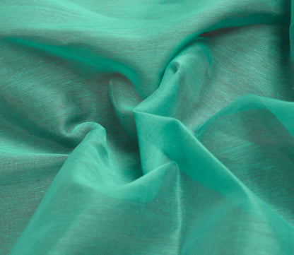 Aqua Green Zari Woven Banarasi Saree Cotton Art Party Wear Sari Blouse Fabric