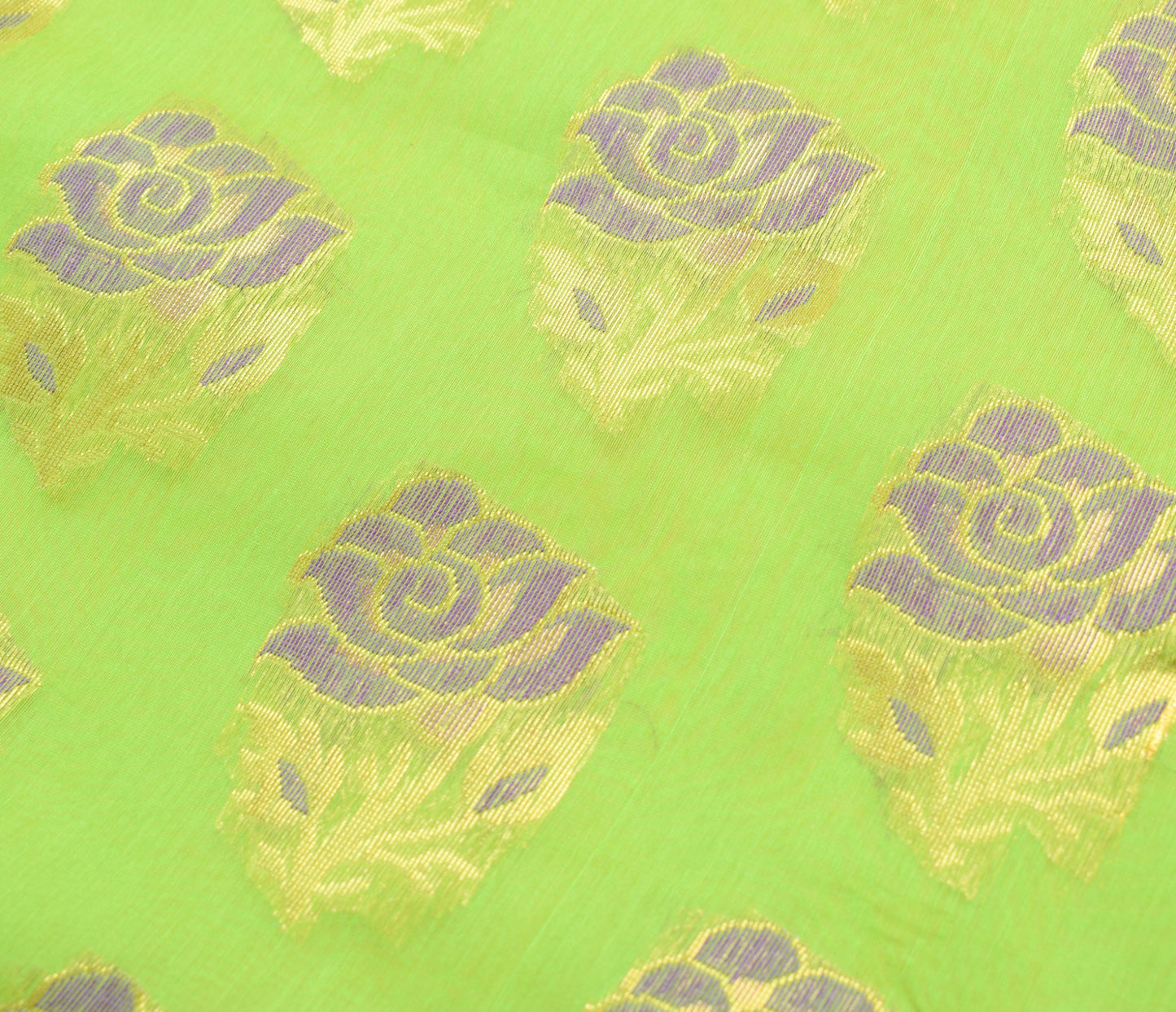 Zari Woven Green Banarasi Saree Cotton Art Party Wear Sari with Blouse Fabric