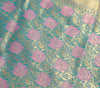 Zari Woven Pink Banarasi Saree Cotton Art Party Wear Sari with Blouse Fabric