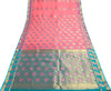 Zari Woven Pink Banarasi Saree Cotton Art Party Wear Sari with Blouse Fabric