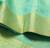Indian Aqua Green Sari Banarasi Art Silk Saree with Blouse Gold Zari Weaving