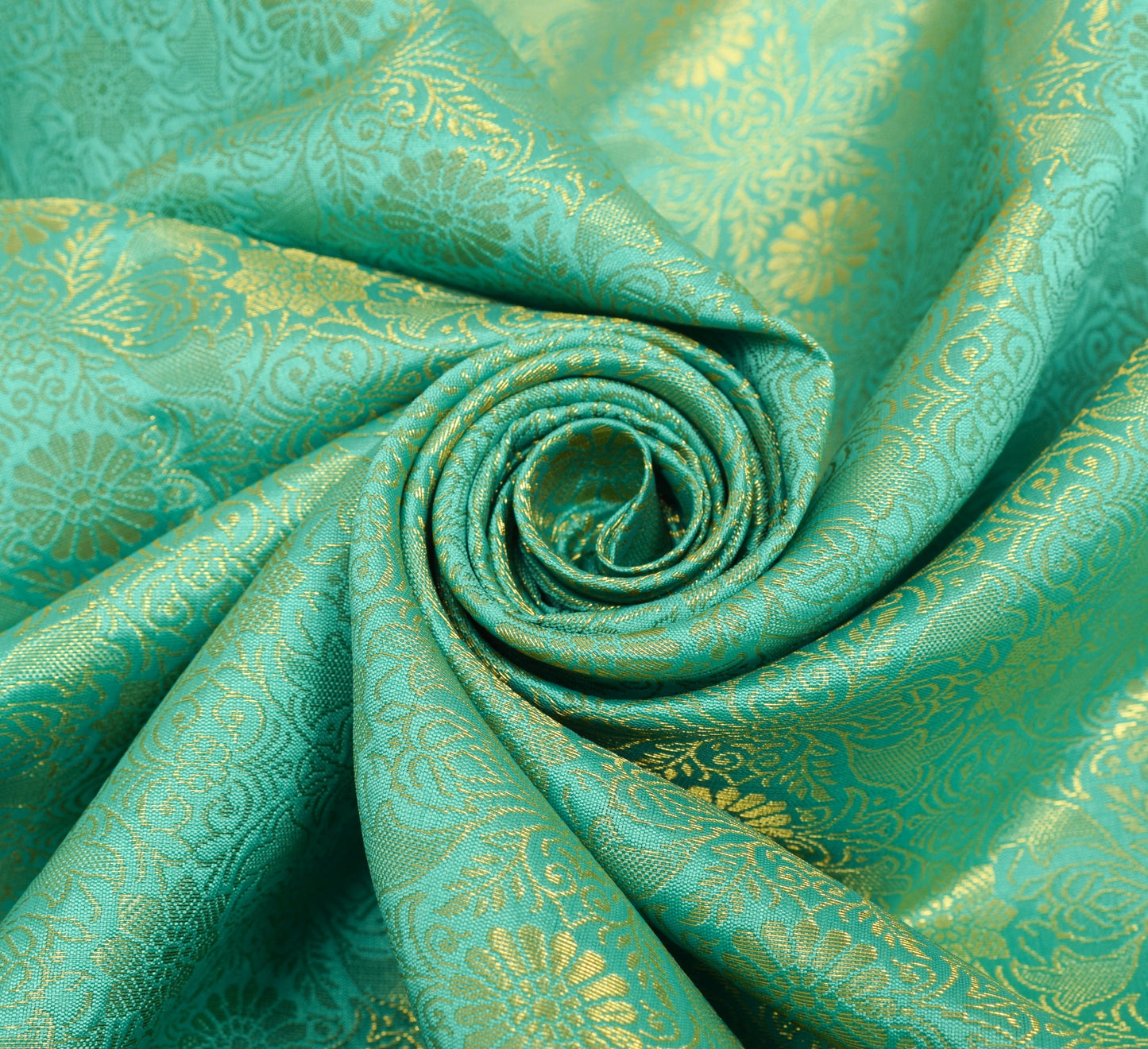 Indian Aqua Green Sari Banarasi Art Silk Saree with Blouse Gold Zari Weaving