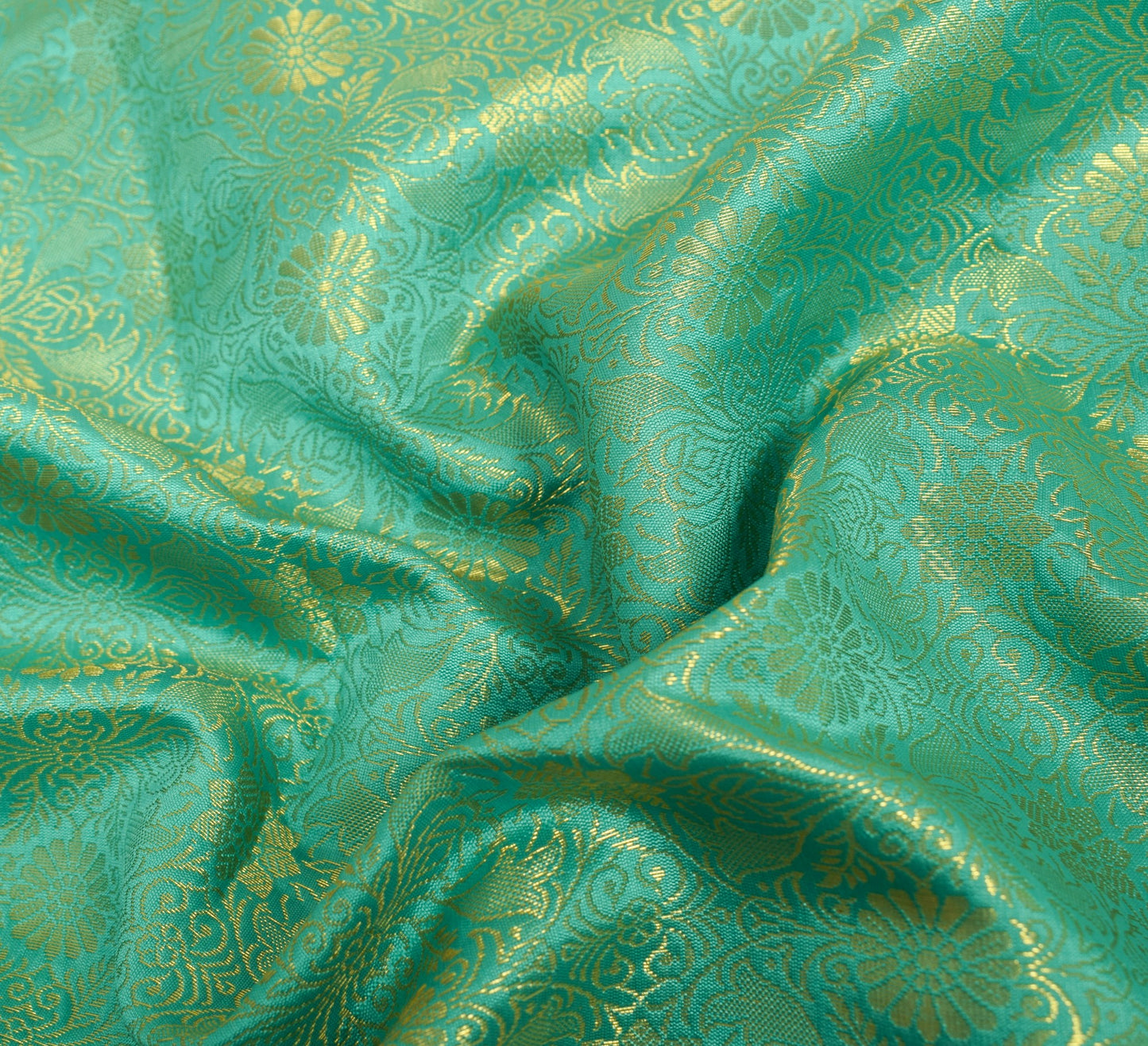Indian Aqua Green Sari Banarasi Art Silk Saree with Blouse Gold Zari Weaving