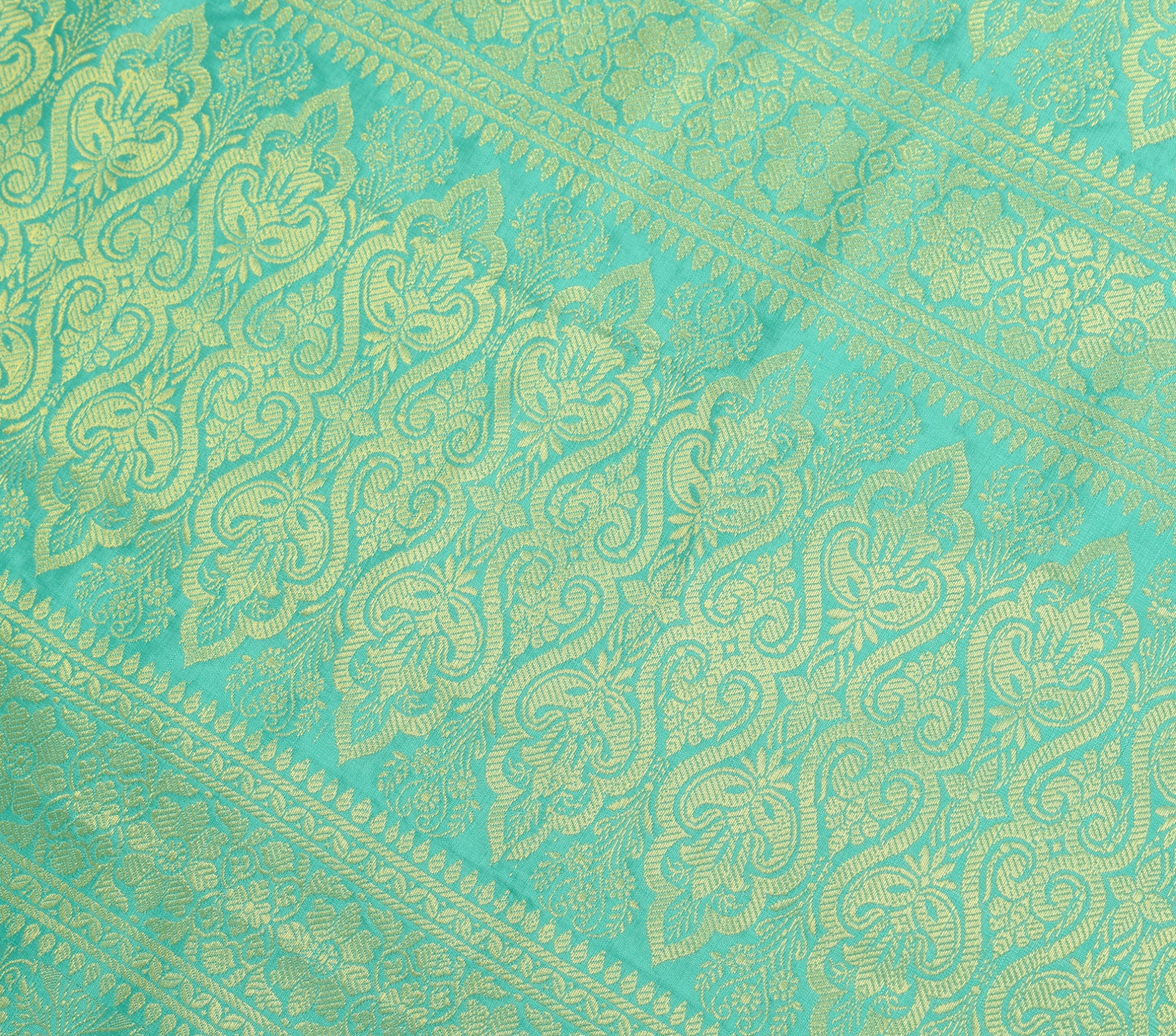 Indian Aqua Green Sari Banarasi Art Silk Saree with Blouse Gold Zari Weaving