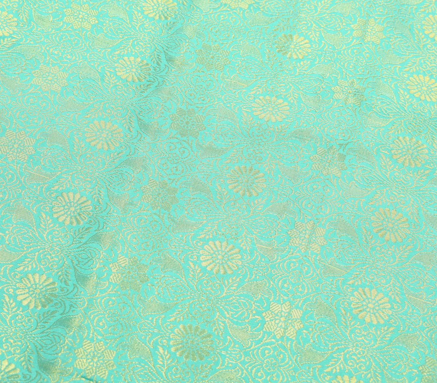 Indian Aqua Green Sari Banarasi Art Silk Saree with Blouse Gold Zari Weaving