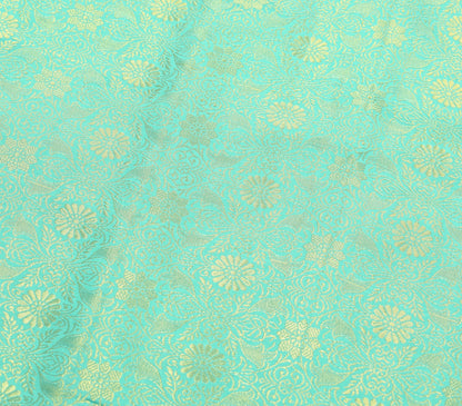 Indian Aqua Green Sari Banarasi Art Silk Saree with Blouse Gold Zari Weaving