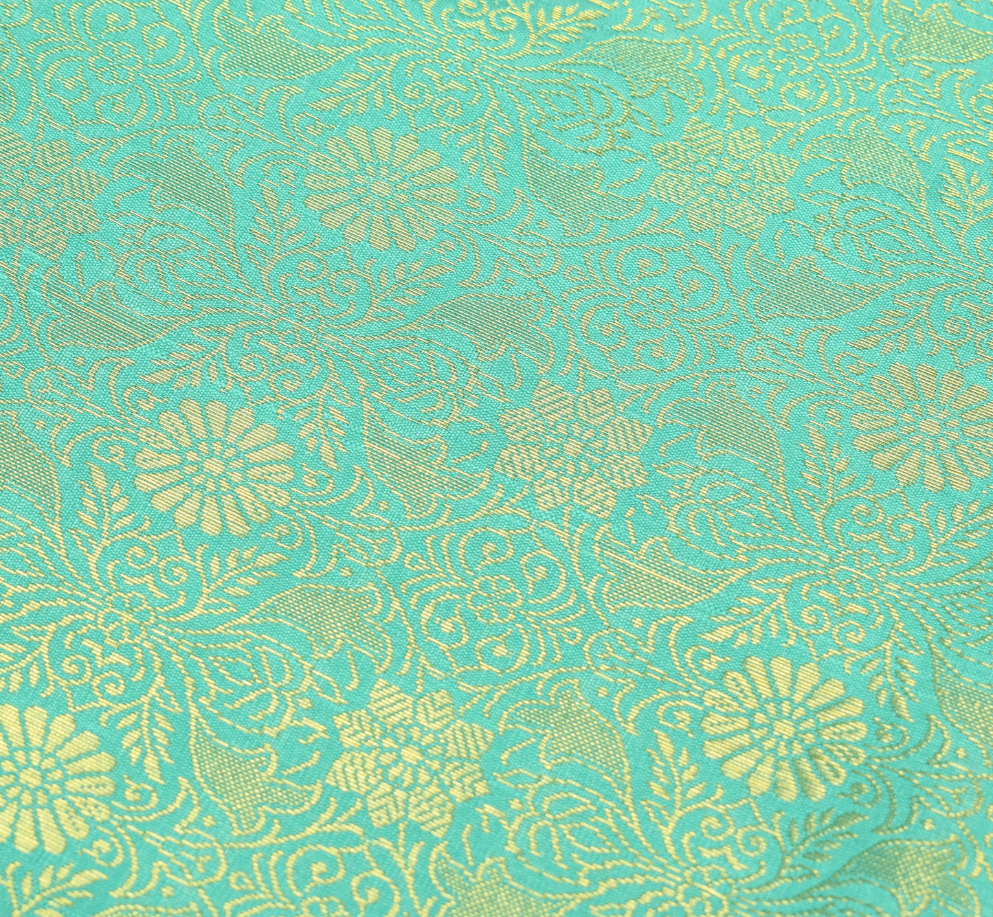 Indian Aqua Green Sari Banarasi Art Silk Saree with Blouse Gold Zari Weaving