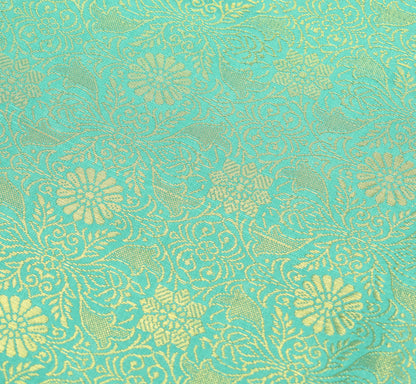 Indian Aqua Green Sari Banarasi Art Silk Saree with Blouse Gold Zari Weaving