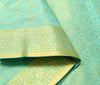 Indian Aqua Green Sari Banarasi Art Silk Saree with Blouse Gold Zari Weaving