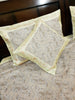 Banarasi Bed Cover Off White Silk Woven Zari Brocade Indian Cushion & Pillow Set