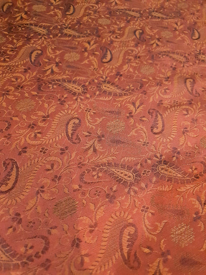 Banarasi Bed Cover Brown Silk Woven Zari Brocade Indian Cushion & Pillow Set