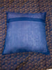 Banarasi Bed Cover Dark Blue Silk Woven Zari Brocade Indian Cushion & Pillow Set