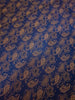 Banarasi Bed Cover Dark Blue Silk Woven Zari Brocade Indian Cushion & Pillow Set