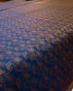 Banarasi Bed Cover Dark Blue Silk Woven Zari Brocade Indian Cushion & Pillow Set