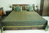 Banarasi Silk Cushion & Pillow Cover Set – Dark Green Zari Brocade Woven Design