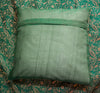 Banarasi Silk Cushion & Pillow Cover Set – Dark Green Zari Brocade Woven Design