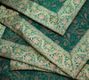 Banarasi Silk Cushion & Pillow Cover Set – Dark Green Zari Brocade Woven Design