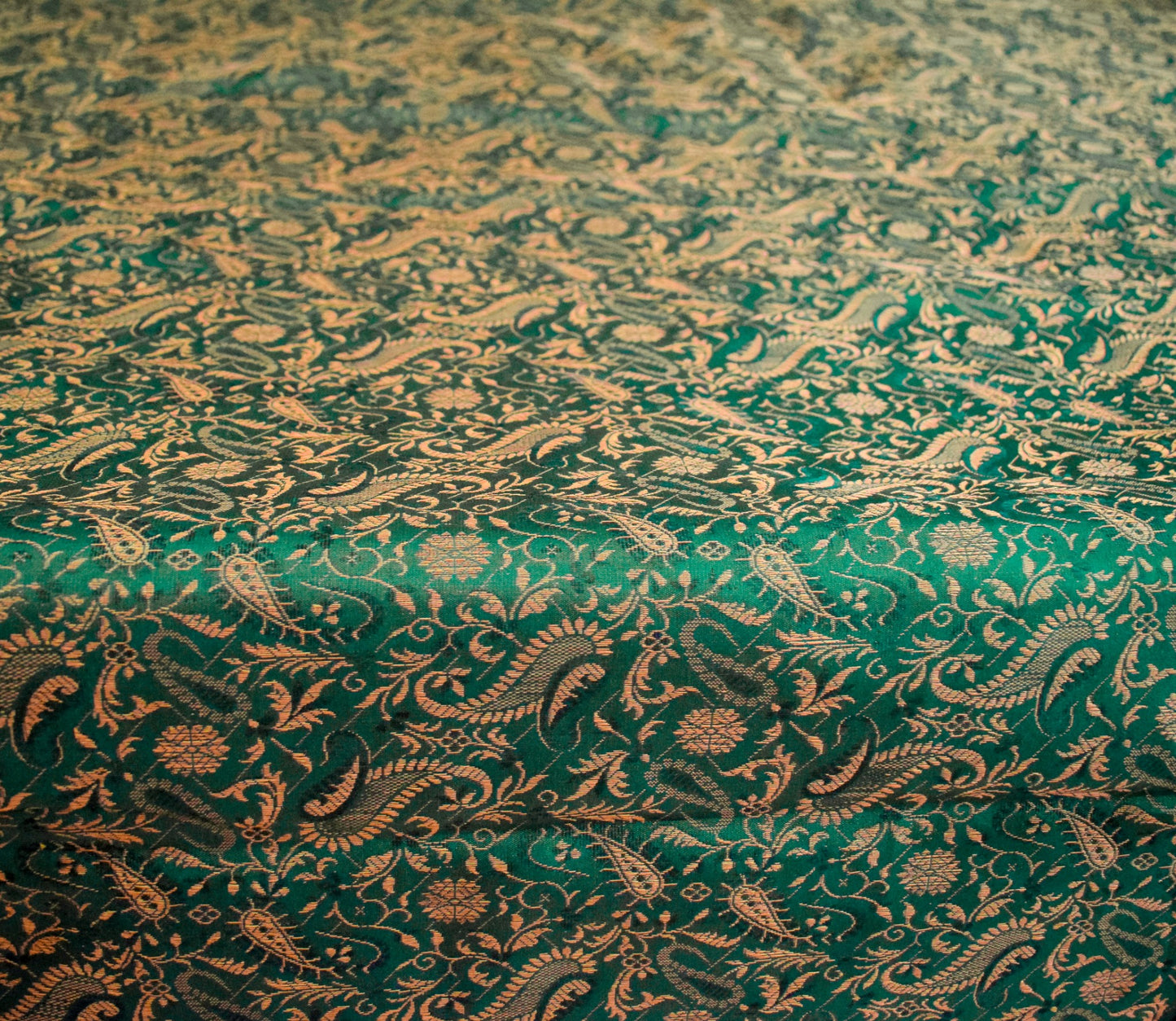 Banarasi Silk Cushion & Pillow Cover Set – Dark Green Zari Brocade Woven Design