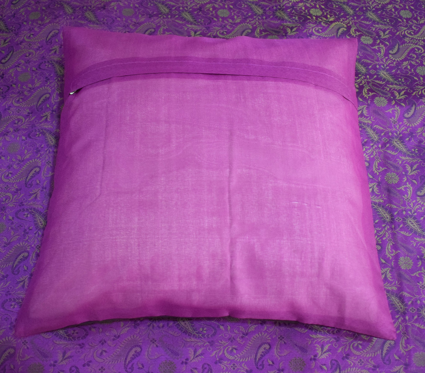 Dark Magenta Bed, Cushion & Pillow Cover Set Banarasi Silk & Woven Zari Brocade