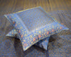 Blue Banarasi Bed, Cushion & Pillow Cover Set Indian Silk & Woven Zari Brocade