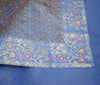 Blue Banarasi Bed, Cushion & Pillow Cover Set Indian Silk & Woven Zari Brocade