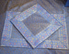 Blue Banarasi Bed, Cushion & Pillow Cover Set Indian Silk & Woven Zari Brocade