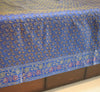 Blue Banarasi Bed, Cushion & Pillow Cover Set Indian Silk & Woven Zari Brocade