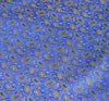 Blue Banarasi Bed, Cushion & Pillow Cover Set Indian Silk & Woven Zari Brocade