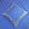 Banarasi Turquoise Blue Bed Cushion & Pillow Cover Set Silk Woven Zari Brocade